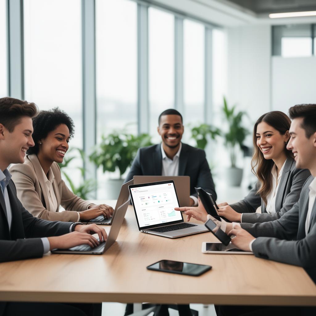 Diverse professionals collaborating around documents